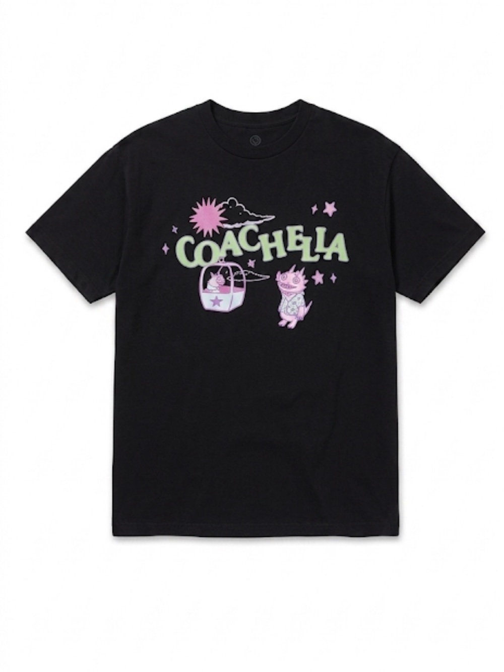 Coachella 2023 Black With Neon Graphics Short Sleeve T- Shirt Men’s Large